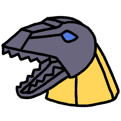 The head of Grimlock from Transformers in his dinosaur form.